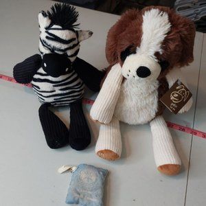 Set of 2 Scentsy Buddies Zulu Zebra Patch Dog Plush Scent Pack French Lavender